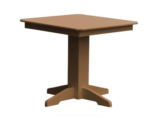A&L Furniture Square Dining Table with Free 2 Umbrella Holes - Perfect for Outdoor Patio, Garden, and Backyard Dining