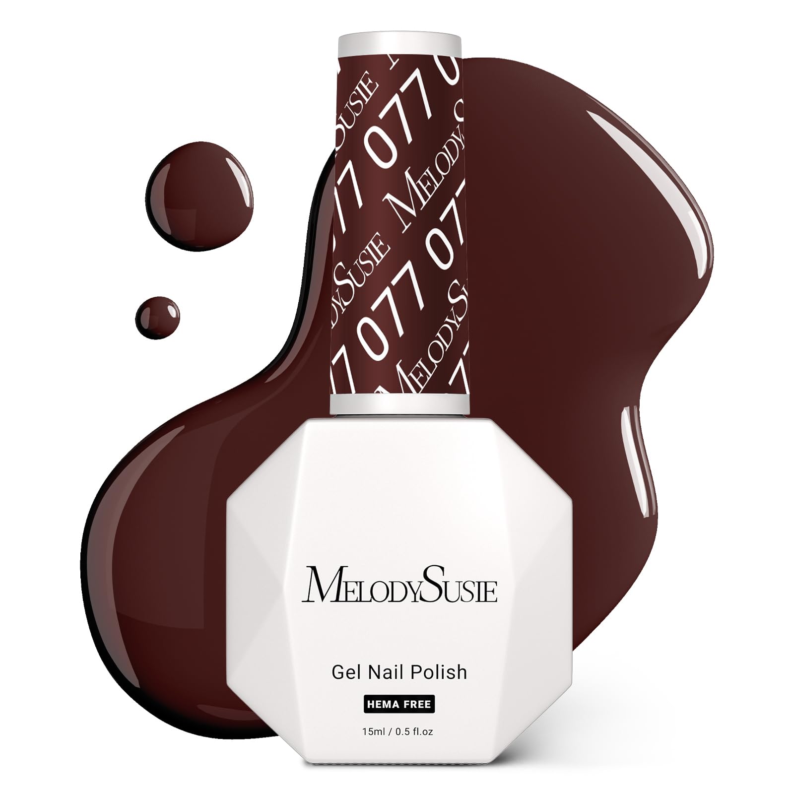 MelodySusie Hema Free Gel Nail Polish - 0.5 Fl Oz Thick Red Brown Nail Gel, Non-Toxic & Long Lasting Soak Off UV/LED Polish for Salon & DIY Manicure | Perfect for Home Nail Art, Wedding, Party & Everyday Wear