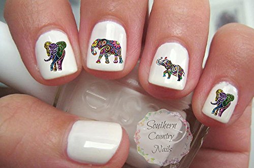 20PCS Elephant Nail Art Decals Set - Cute Animal Nail Stickers for Women & Girls - Perfect for DIY Manicures, Parties & Gifts (7 Designs)