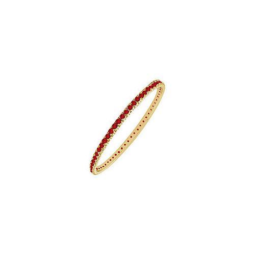 14K Yellow Gold Ruby Eternity Bangle - 2.00 CT TGW - Elegant Jewelry for Women, Perfect for Weddings, Anniversaries & Special Occasions