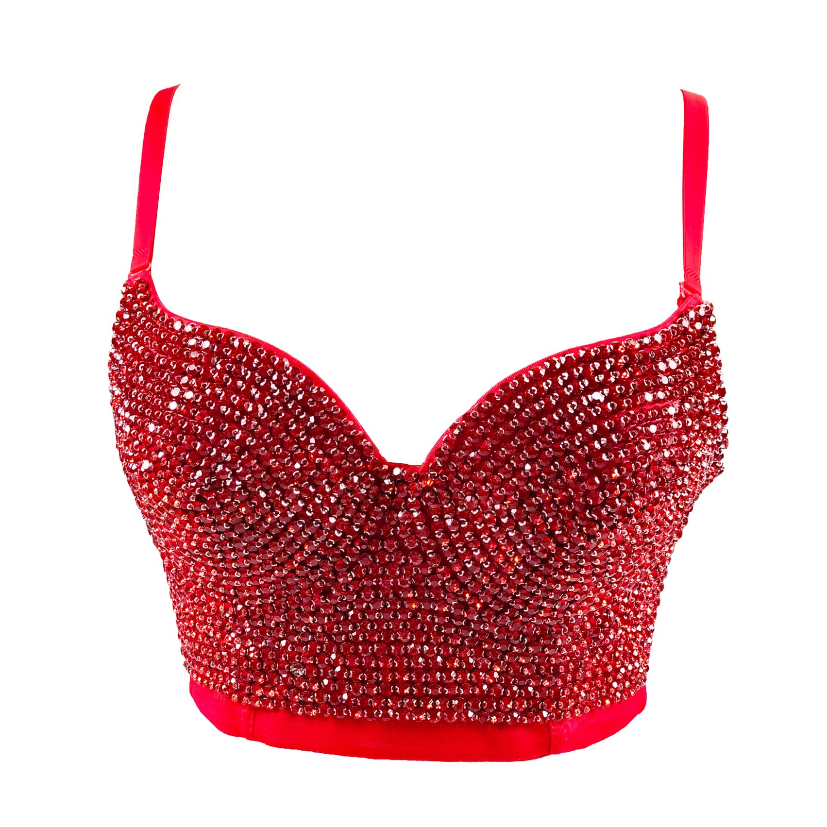 Sexy Women's Mesh Bustier Crop Top with Rhinestone & Push Up - Clubwear, Party Outfit, Corset Vest for Nightlife & Special Occasions