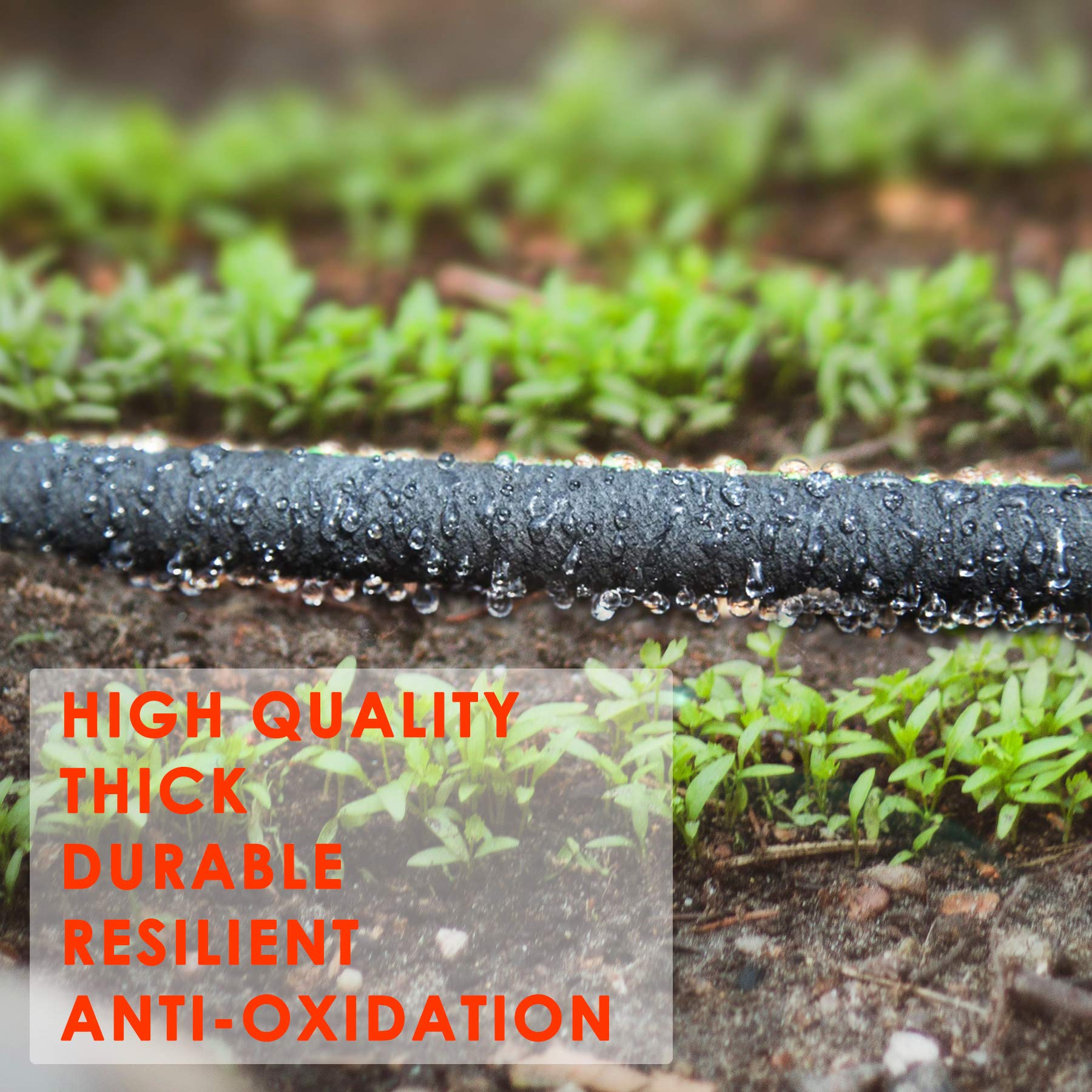 Heavy Duty 1/2 Inch x 50 FT Rubber Soaker Hose - Water Saving Drip Irrigation Hose (70% More Efficient) for Garden, Flower Beds, Vegetable Patches & Landscaping | Perfect for Eco-Friendly Watering & Plant Hydration