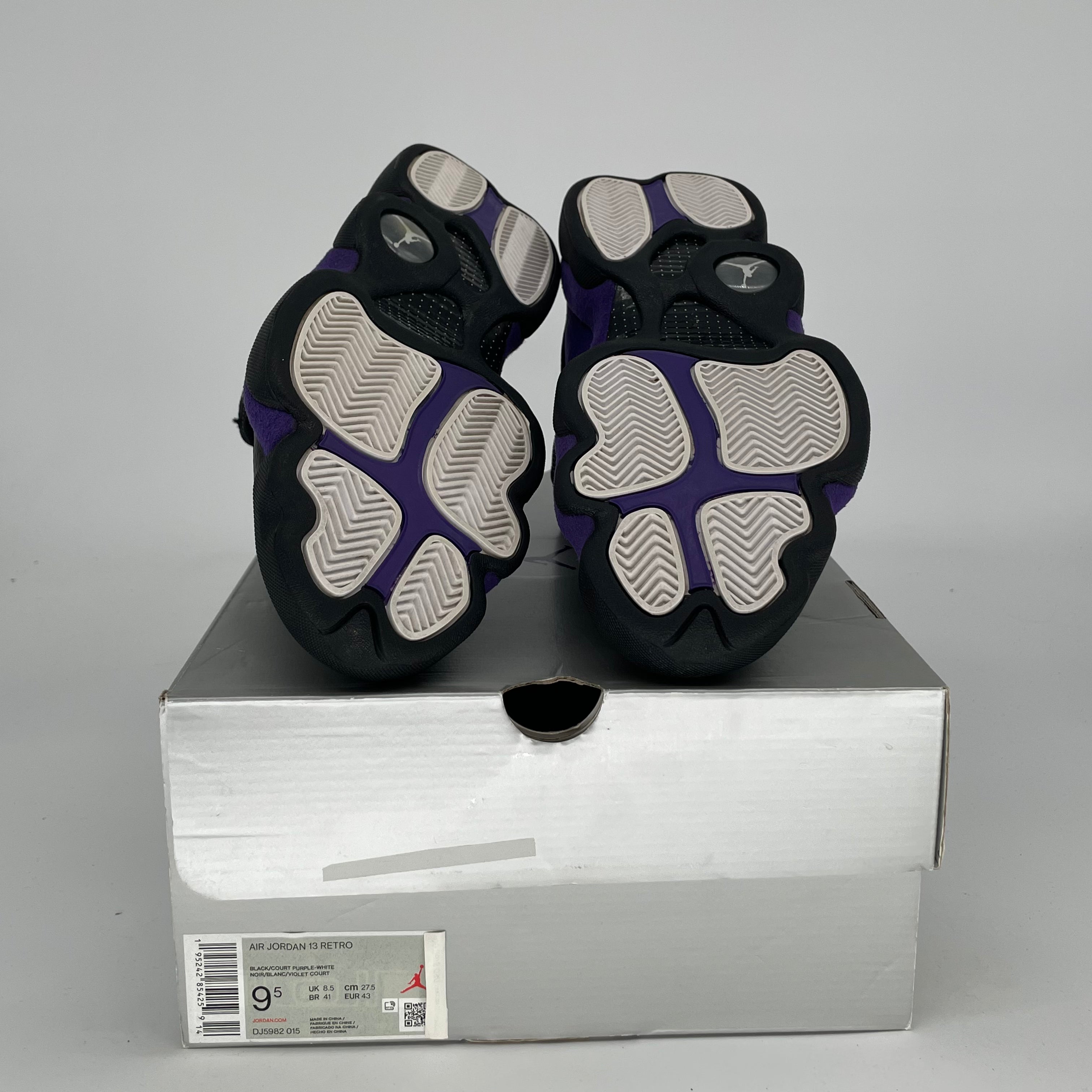 AIR JORDAN 13 Retro Basketball Shoes - Court Purple/White Colorway - Men's Size 9.5 & Women's Size 11 - Style Code DJ5982-015 - Perfect for Streetwear, Sneaker Collecting & Basketball Games