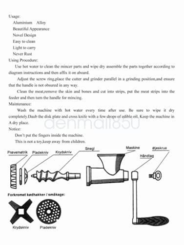 Best Manual Meat Grinder - Durable Aluminum Alloy Hand Crank Sausage Stuffer & Food Mincer with Clamp-on Design for Home Kitchen | Perfect for Ground Beef, Sausage Making & Food Prep