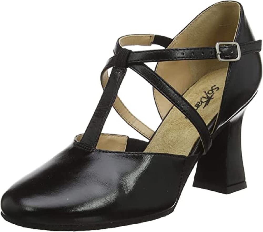 Broadway Cabaret T-Strap Heels - 2.5 Inch Chunky Heel Women's Dance Shoes in Black | Perfect for Swing Dancing, Vintage Shows & Night Out