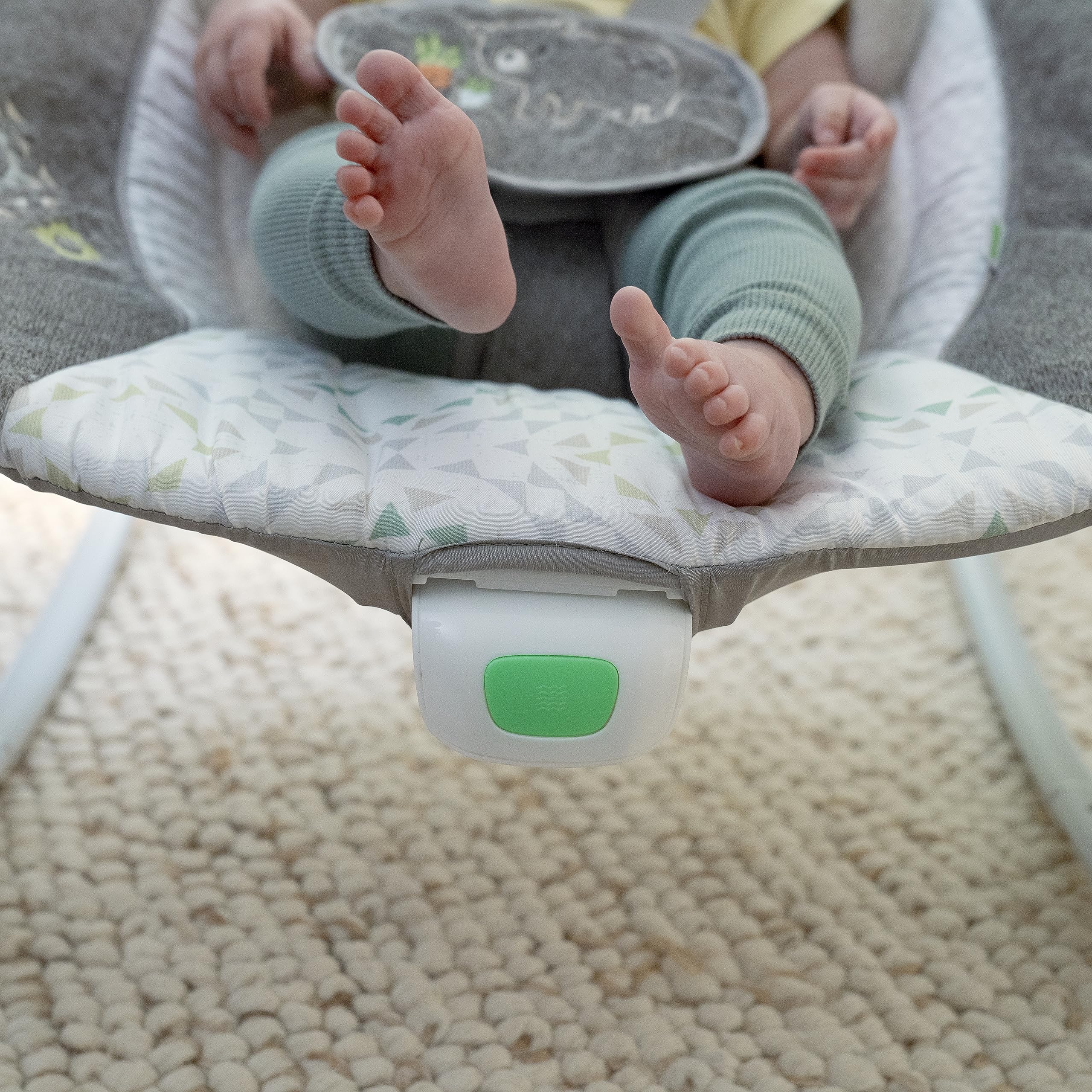Ingenuity InLighten Soothing Swing & Rocker - Vibrating Baby Seat with Soothing Sounds & Lights for Newborns & Infants - Perfect for Nursery, Bedroom & Playtime (Nate)