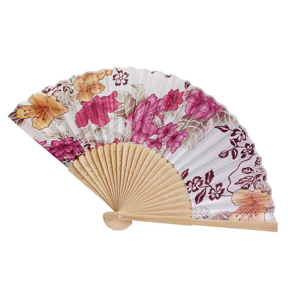 Vintage Chinese Hand Fan - Bamboo Folding Fan for Dance & Party Decor