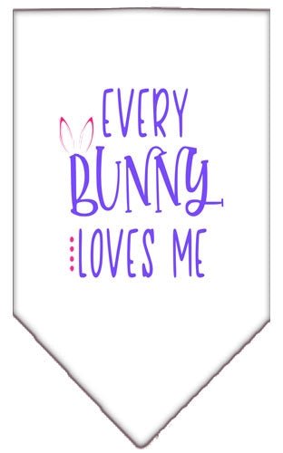 Every Bunny Loves Me Screen Print Bandana - Soft Cotton Pet Bandanas in Multiple Colors for Dogs & Cats - Perfect for Easter, Pet Parties & Photo Shoots