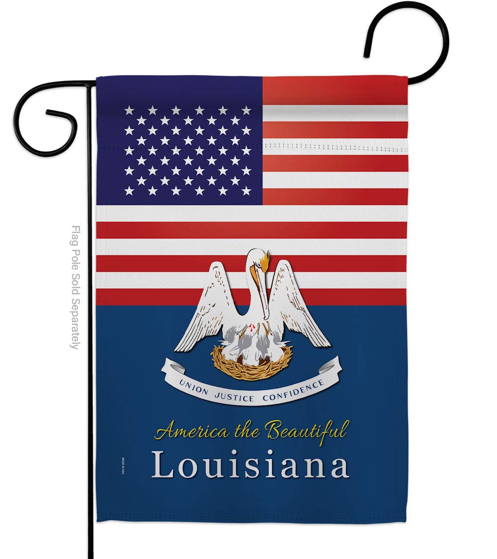 Americana Home & Garden G142570-BO 13x18.5 Inch Louisiana State Vertical Garden Flag - Double-Sided House Decoration Banner for Yard, Patio & Outdoor Decor - Perfect Gift for American Pride & Home Garden Enthusiasts