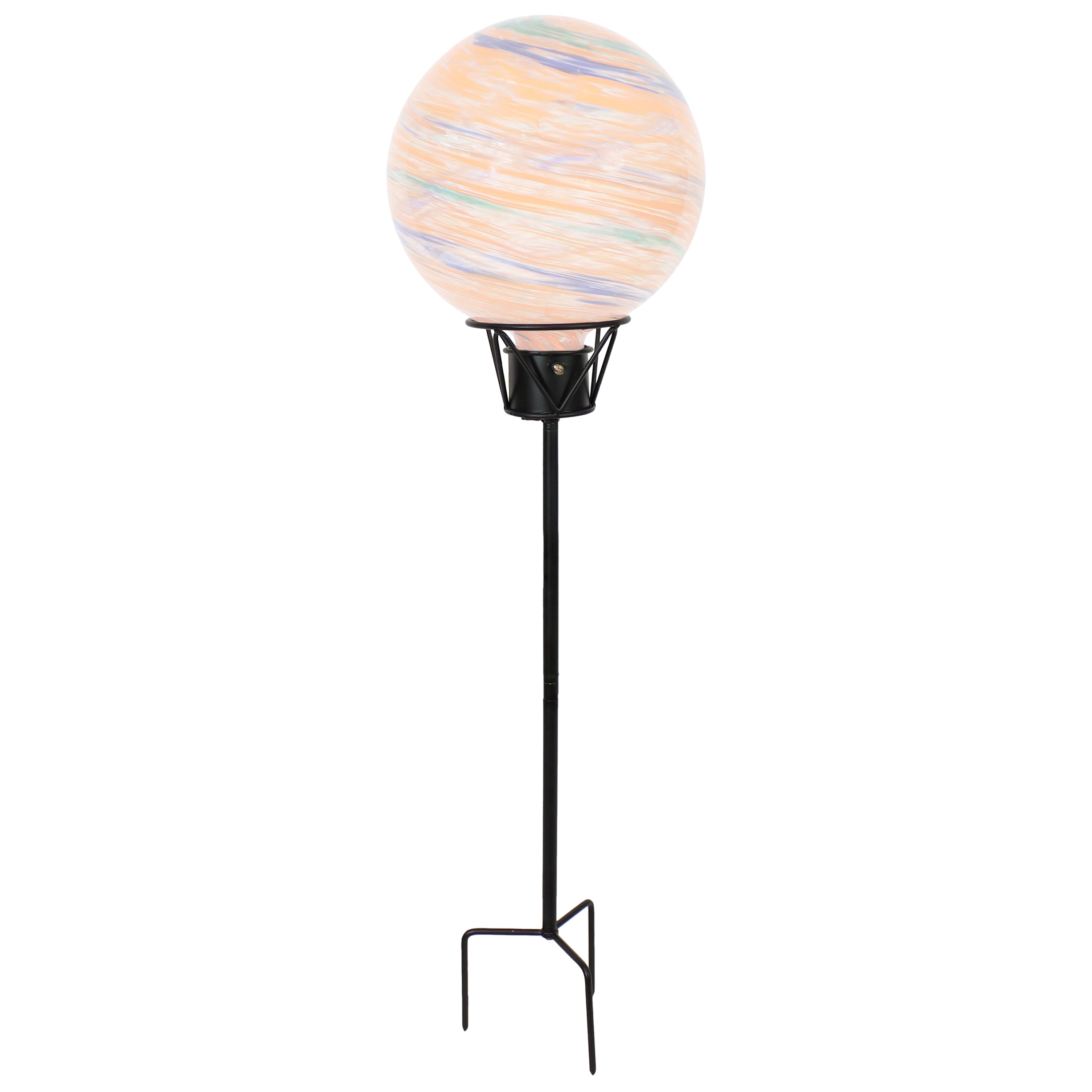 Sunnydaze Black Steel Gazing Globe Stand - Durable Garden Decor for Outdoor Patio, Lawn & Yard Ornament - Perfect for Flower Beds, Backyard Landscaping & Decorative Accents