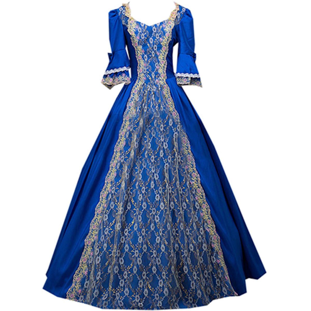 KEMAO Victorian Rococo Dress - Elegant Medieval Renaissance Costume for Women | Perfect for Cosplay, Masquerade Balls & Historical Reenactments