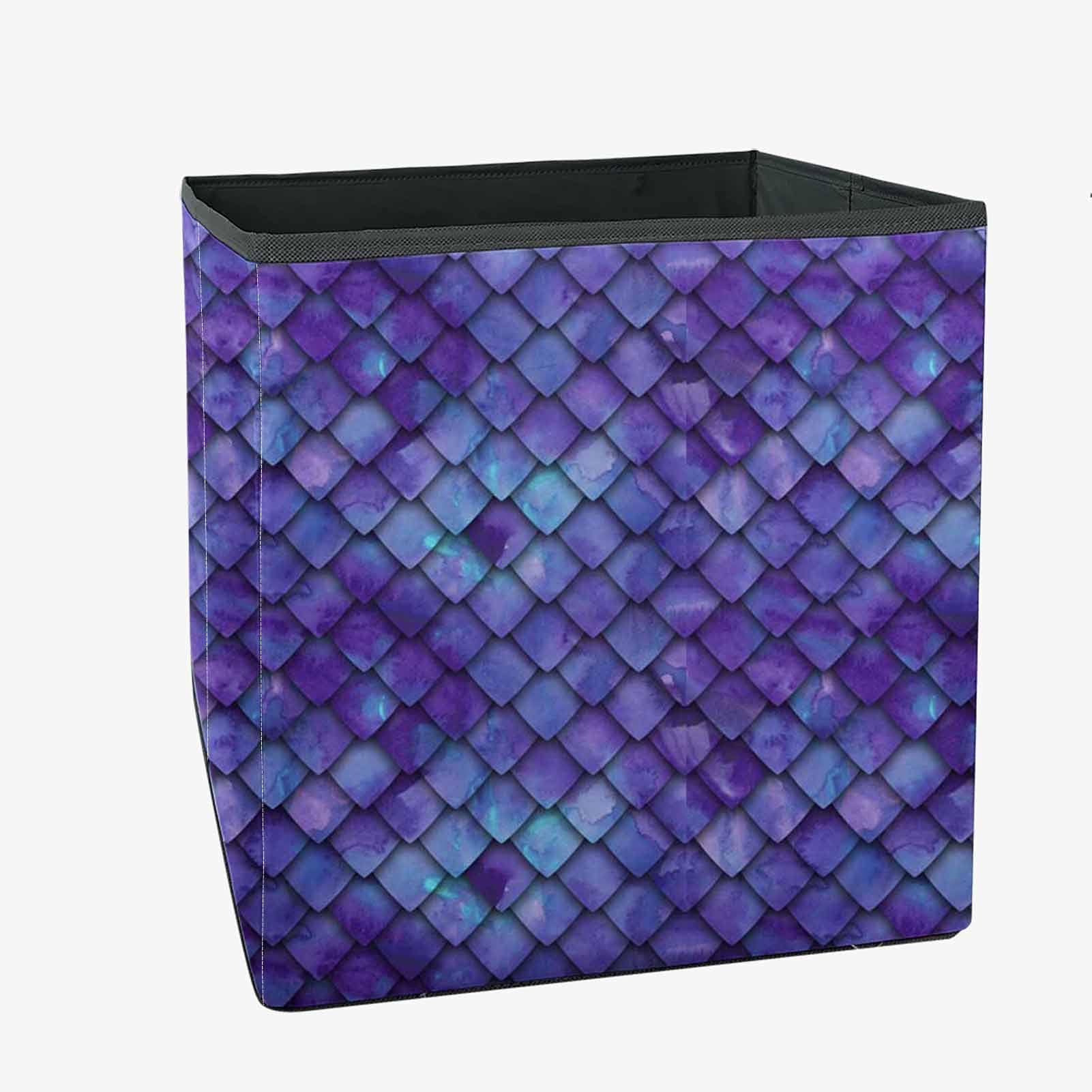 Purple Storage Bins 13x13x13 - Foldable Organizers for Closet, Bedroom & Boys Room