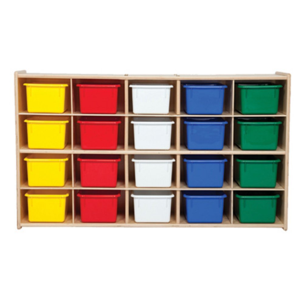 Contender Kids Homeschool Furniture C14503 - 20 Tray Storage Organizer with Assorted Color Trays for Classroom, Playroom & Home Learning Spaces