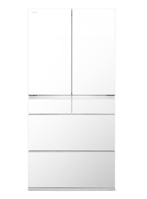 Hitachi R-GWC670TS XK/XW 525L 6-Door Refrigerator - Large Capacity French Door Fridge for Home, Kitchen & Restaurant Use
