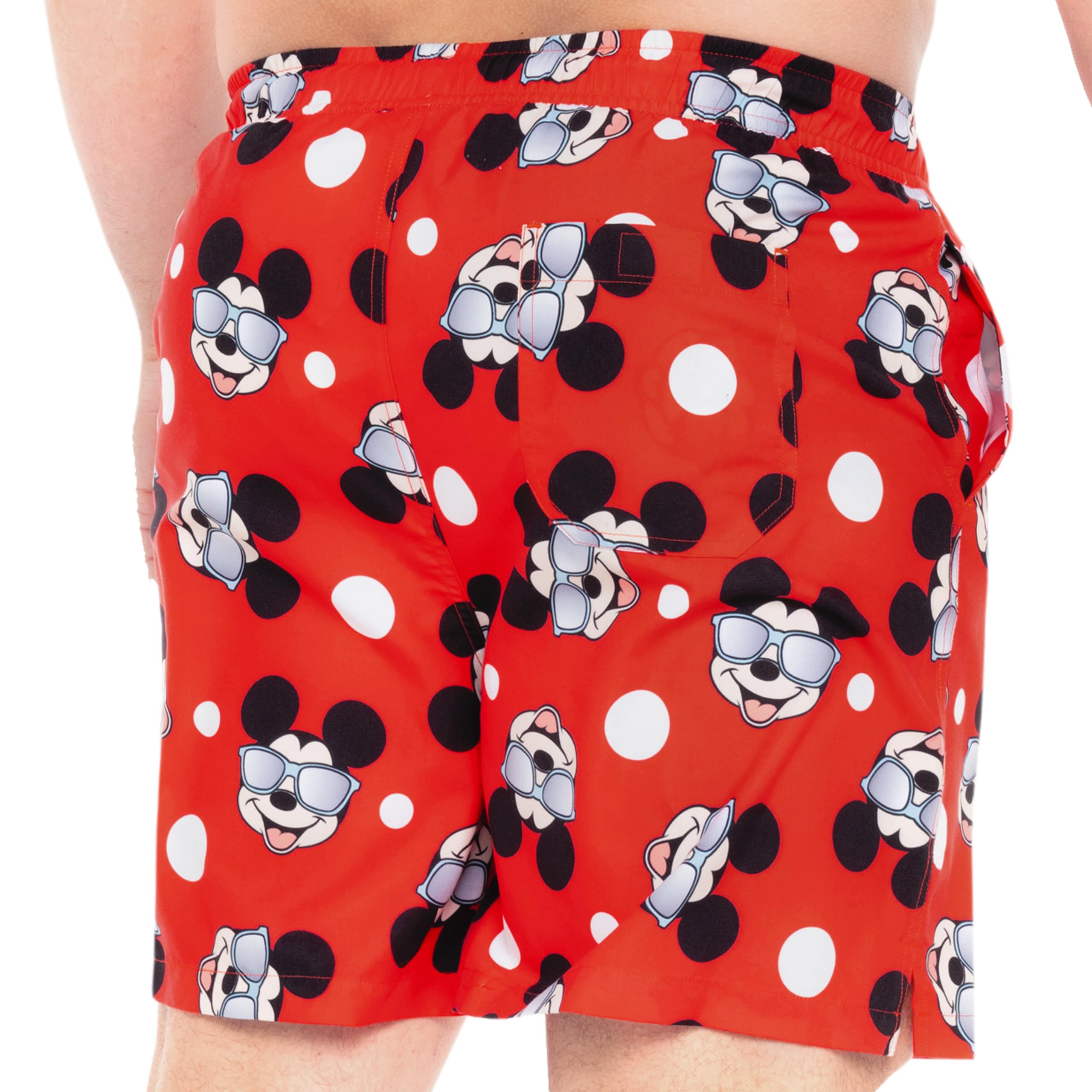 Disney Mickey Mouse Men's Swim Trunks with Pockets - Quick Dry Beach Shorts for Swimming, Surfing & Summer Vacation | Novelty Swimwear for Pool Party, Water Park & Tropical Getaway