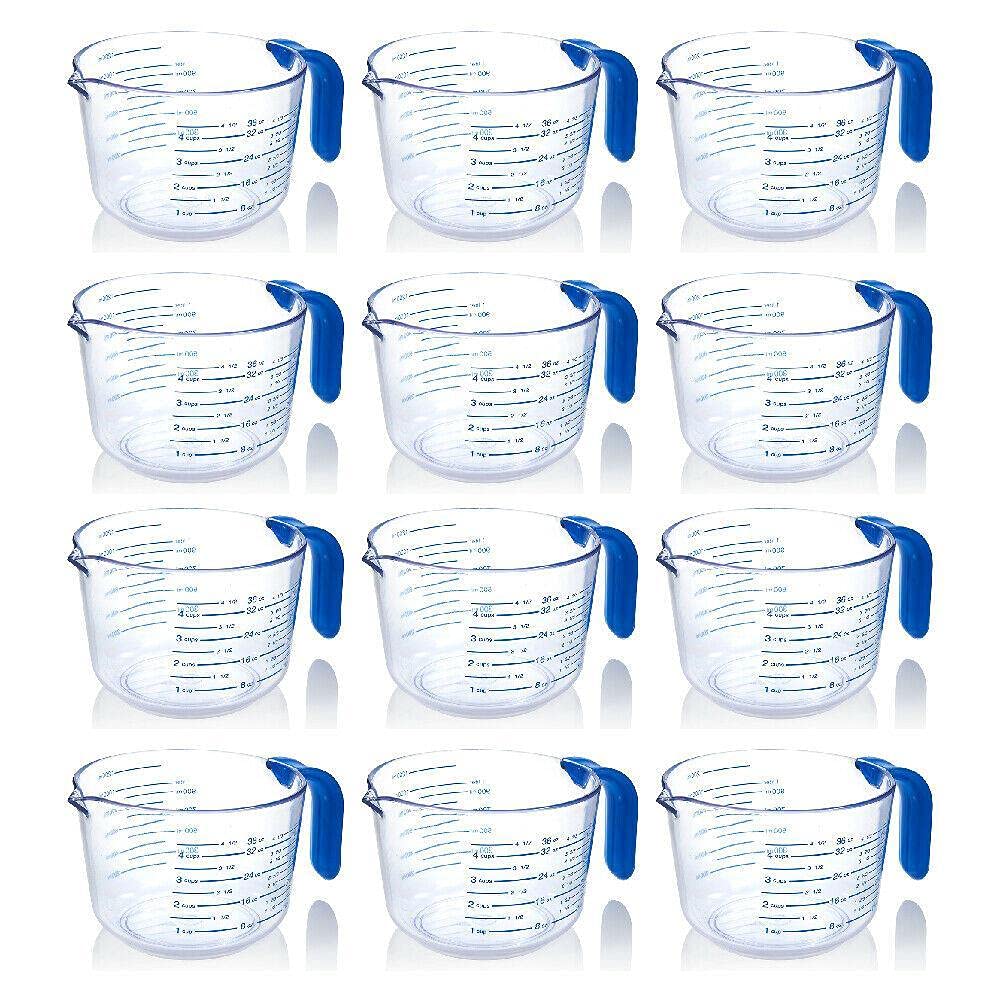 CompreDH 4.5 Cup Measuring Cup Set - 12 Pack, Plastic Measuring Cups for Baking, Cooking & Kitchen Essentials - Perfect for Liquid & Dry Ingredients, Meal Prep & Home Baking Supplies