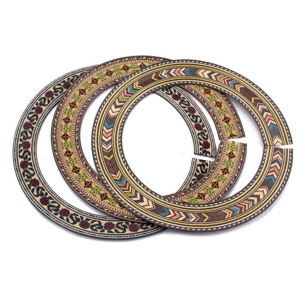 Alnicov 3-Piece Acoustic Guitar Soundhole Rosette Inlay Set - Wooden Sound Hole Decoration for Guitar Upgrade & Repair - Perfect for DIY Guitar Customization & Professional Luthier Work