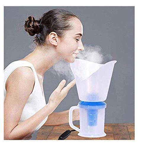 3-in-1 Steam Inhaler for Cough & Nasal Congestion Relief - Portable Vaporizer with Nozzle for Adults & Kids - Blue (Perfect for Cold, Flu & Allergy Season at Home or Travel)