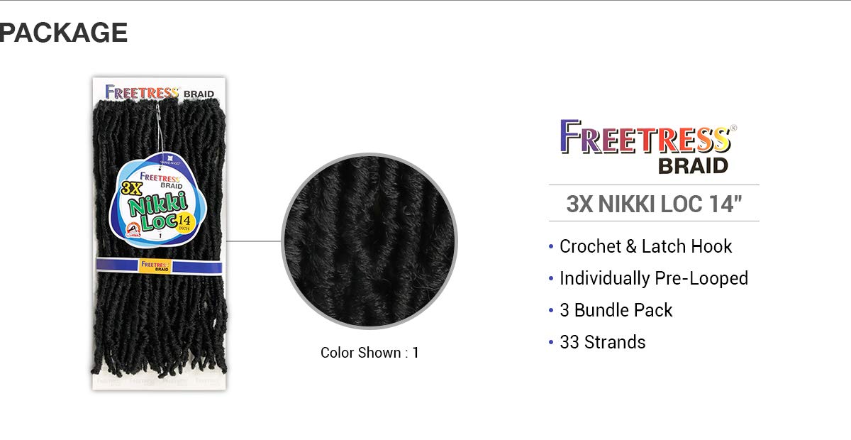 FreeTress Crochet Braids Pre-Looped 3X Nikki Loc 14