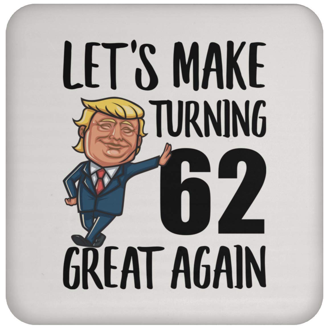 62nd Birthday Gifts for Men & Women - 1961 Born 62 Year Old Unique Present - Christmas 2023 Gift Ideas - Personalized Coaster Set - Perfect for Home, Office & Party Decor