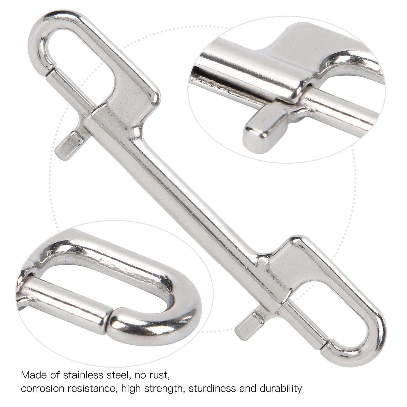 Alomejor Stainless Steel Diving Snap Hook - Double Ended Clip for Scuba & Water Sports
