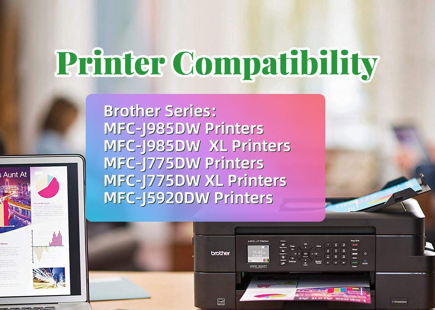 GREENARK LC20E Ink Cartridge for Brother Printers - 2C 2M 2Y Pack for Home & Office Printing
