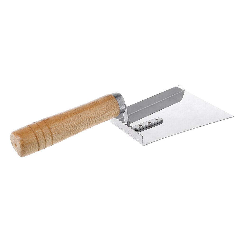 Stainless Steel Beekeeping Clean Shovel Scoop with Wood Handle - Durable Beehive Cleaning Tool, Beekeeping Supplies & Gloves for Hive Maintenance and Honey Harvesting