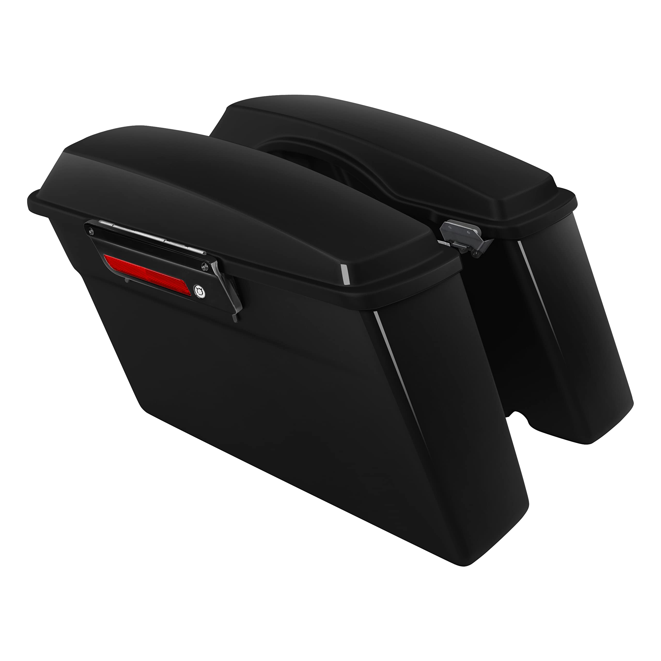 XFMT Motorcycle Hard Saddlebags for Harley Touring Models - Vivid Black Trunk with Lids & Latches (Fits Road King, Street Glide, Road Glide, Electra Glide 1994-2013) | Durable Storage for Long Rides & Road Trips