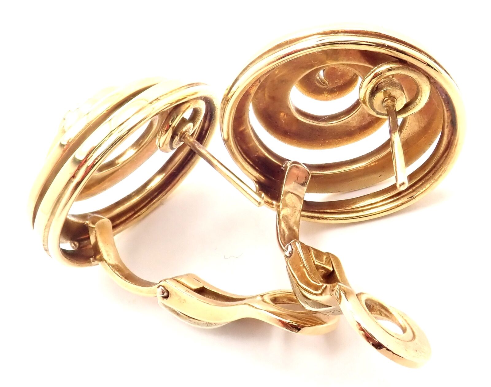 Authentic Vintage BULGARI BULGARI 18k Yellow Gold Swirl Earrings - Luxury Italian Jewelry for Women, Perfect for Weddings & Special Occasions