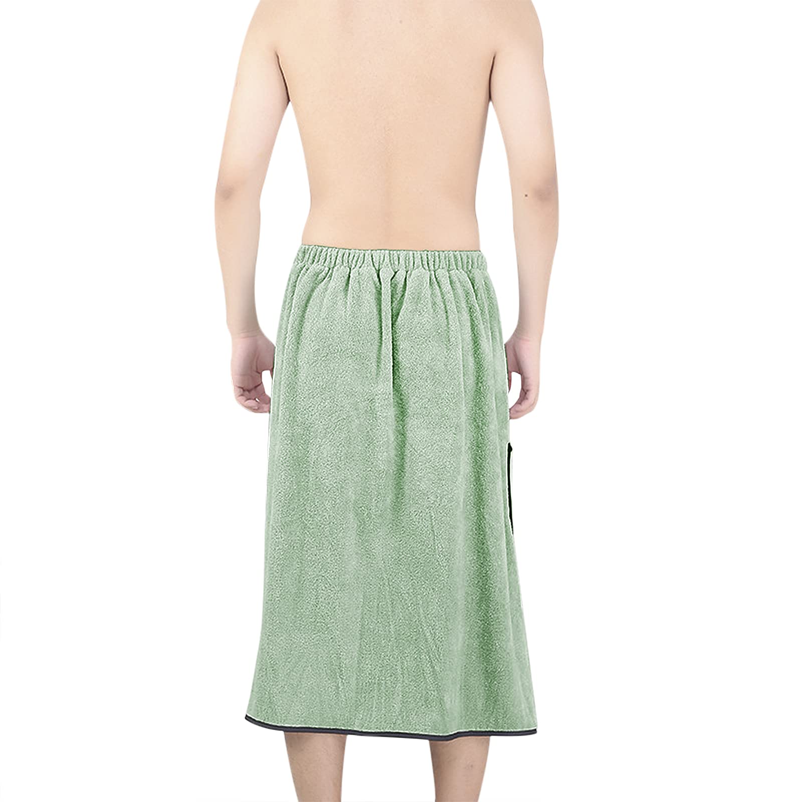 Men's Adjustable Bath Towel Wrap with Pocket - Soft Spa Shower Wrap for Sauna, Gym, Pool & Beach - Perfect for College Dorm, Locker Room & Post-Workout Comfort