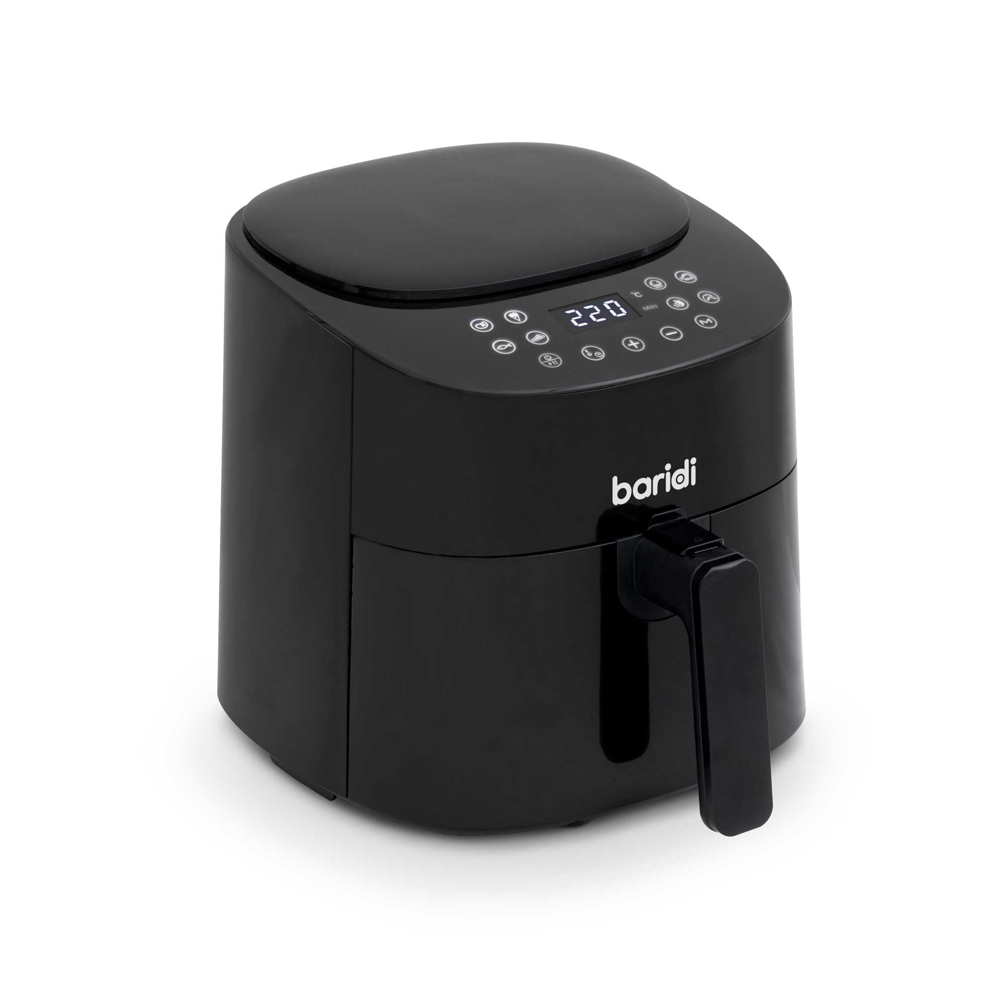 Baridi 3.5L Low Fat Air Fryer with Digital Rapid Air Oil-Free Circulation, 1300W, 8 Presets - Healthy Cooking for Family Meals, Snacks & Quick Dinners (Model DH60)