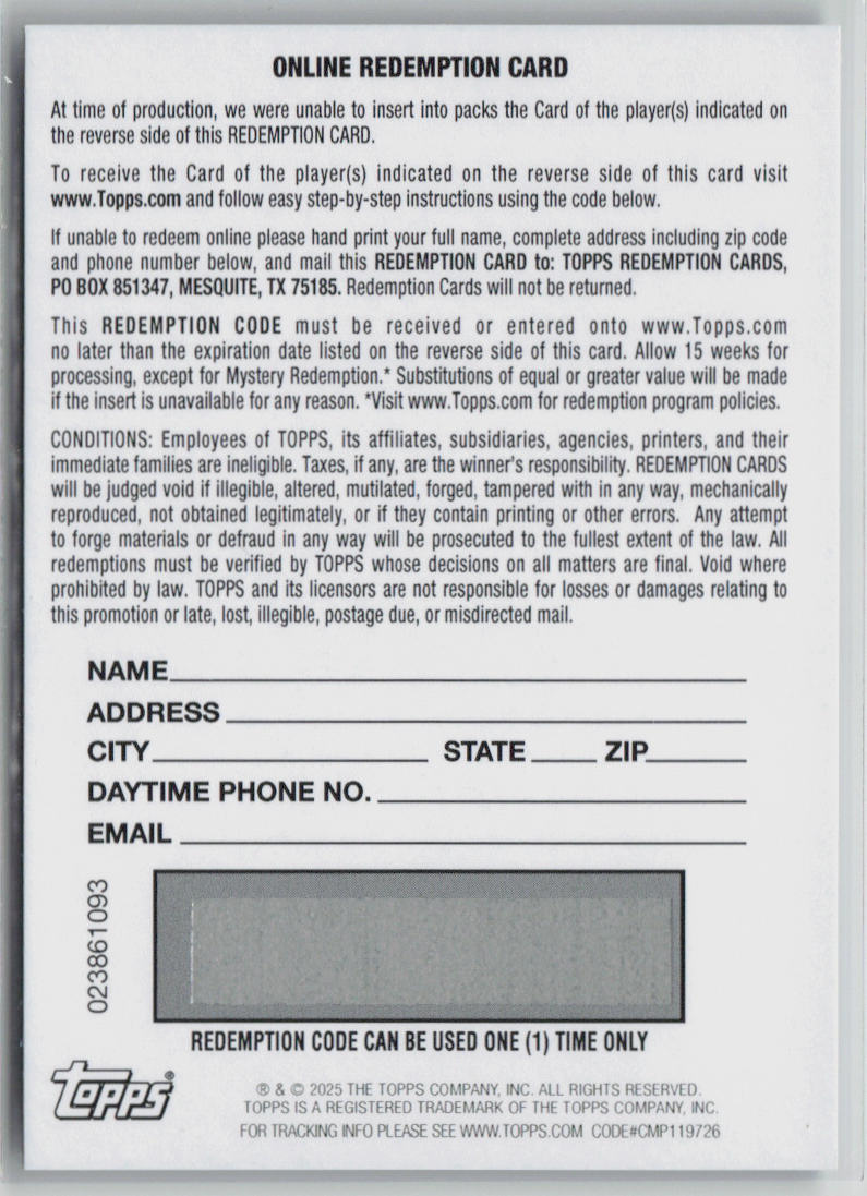 2024 Topps Royalty UFC Jack Jenkins Imperial Ink #II JJ REDEMPTION Autograph Card - Limited Edition Collectible for UFC Fans & Sports Memorabilia Enthusiasts - Perfect for Trading, Displaying, or Gifting