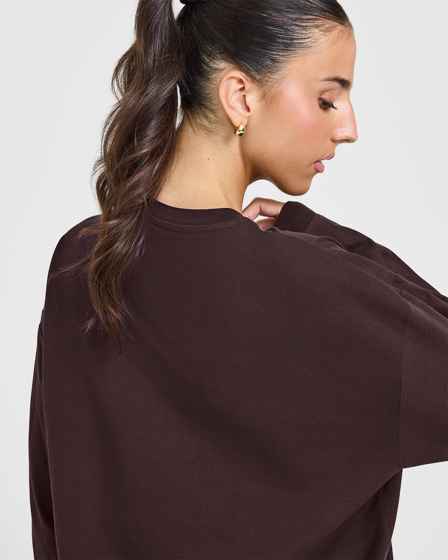 Classic Oversized Lightweight Long Sleeve Top for Women - Soft & Comfortable Plum Brown Shirt | Perfect for Casual Wear, Layering & Fall Outfits