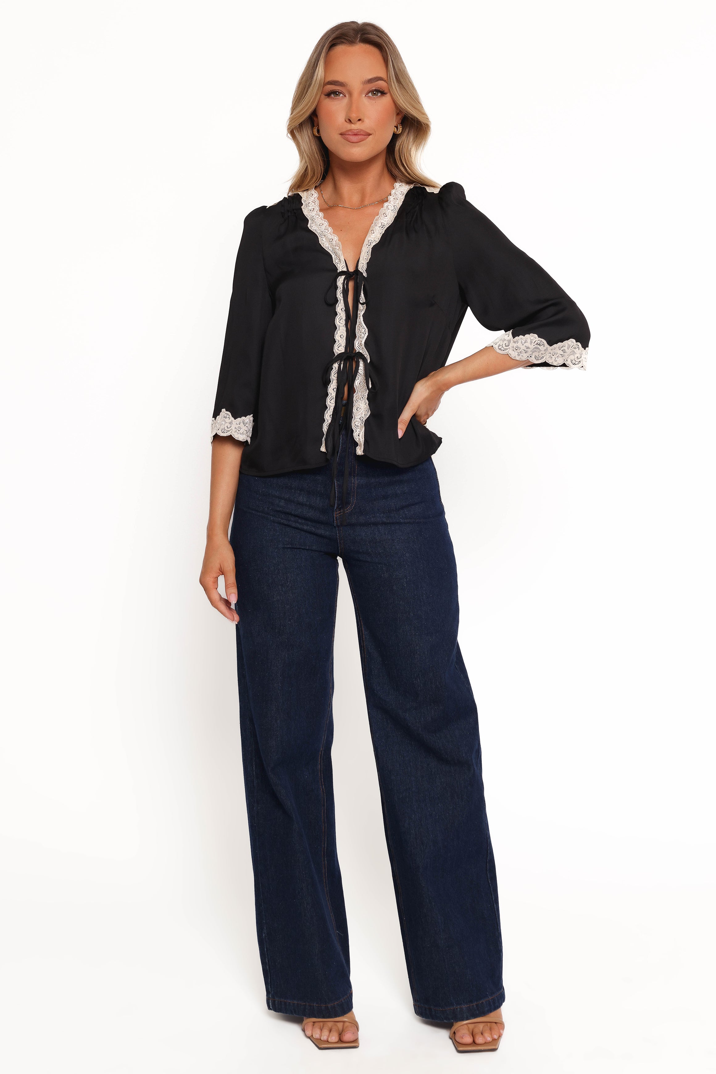 Kelsea Women's Black Top - Stylish & Comfortable Blouse for Casual Wear, Office, and Date Nights