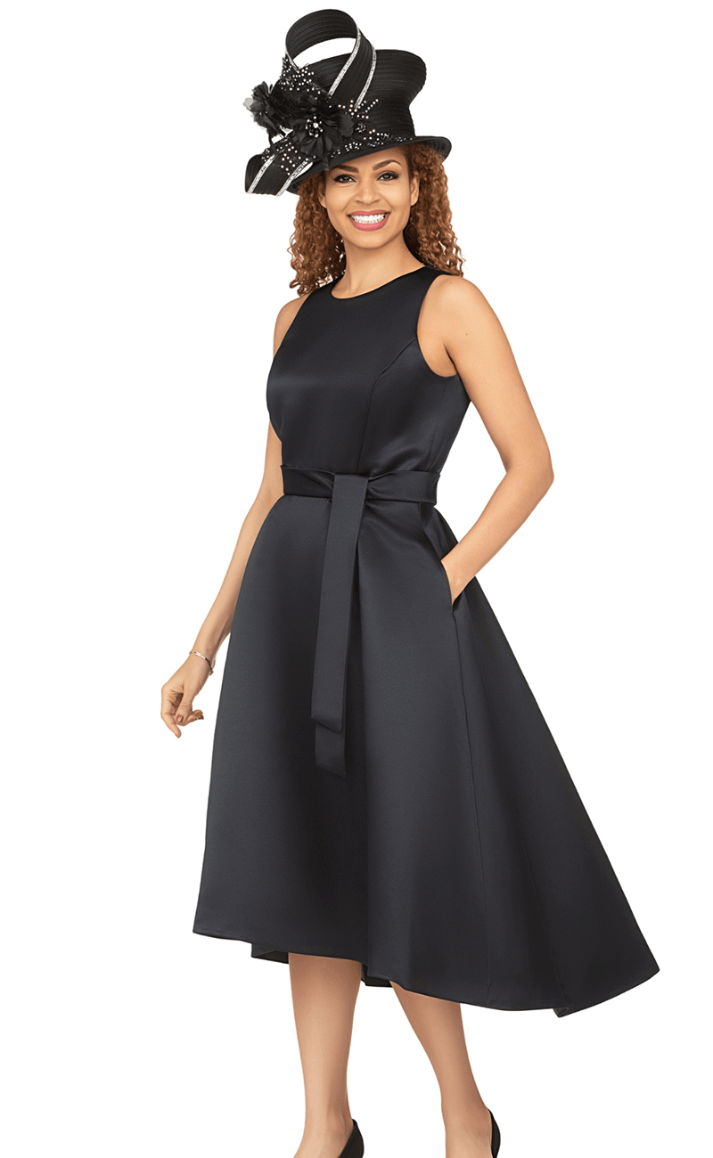 Giovanna Women's Elegant Church Dress D1538 - Black Long Sleeve Formal Attire for Sunday Service, Wedding & Special Occasions