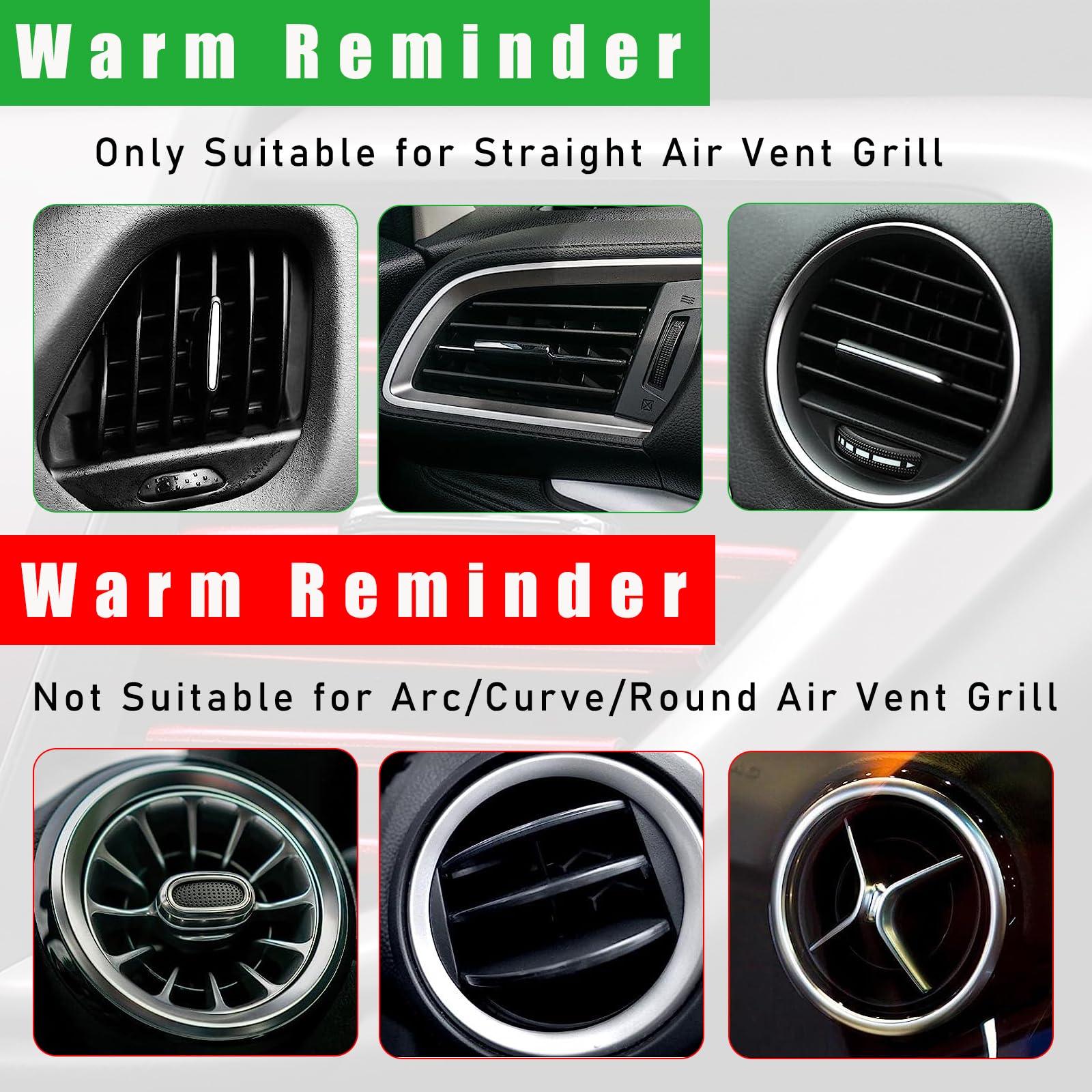 20 PCS Universal Car Air Vent Decorative Strips - Waterproof Bendable Auto AC Vent Trim, Shiny Red Vehicle Interior Accessories for Straight Vents | Perfect for Car Customization & Interior Styling
