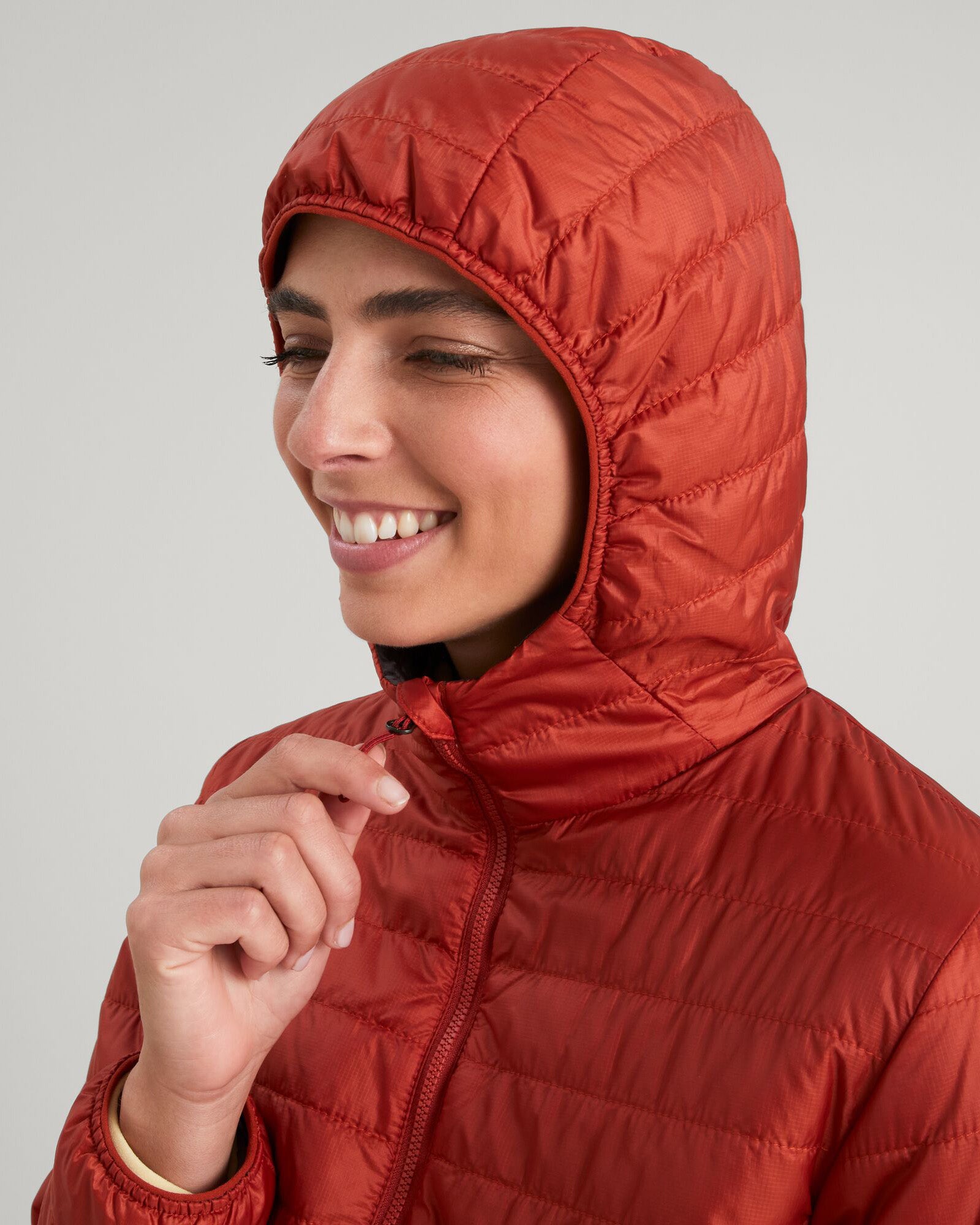 Heli R Women's novaLOFT Hooded Jacket - Lightweight Waterproof Winter Coat, Windproof Insulated Puffer Jacket for Hiking, Camping & Outdoor Activities (Red Earth)