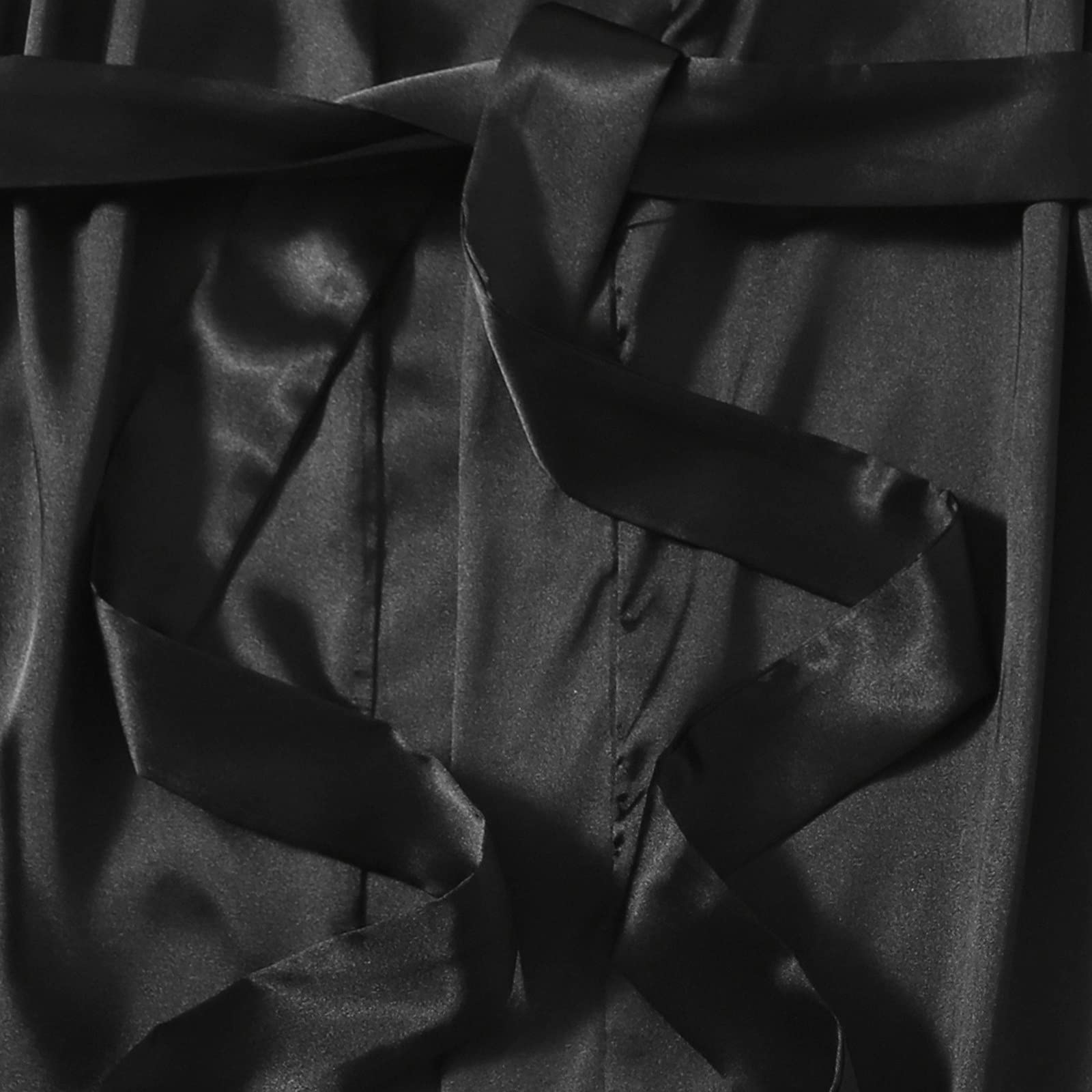 Women's Satin Lingerie Set - Sexy Role Play Nightwear, Pajamas & Sleepwear for Women (Black, XXL) | Perfect for Valentine's Day, Boudoir Photography & Romantic Nights