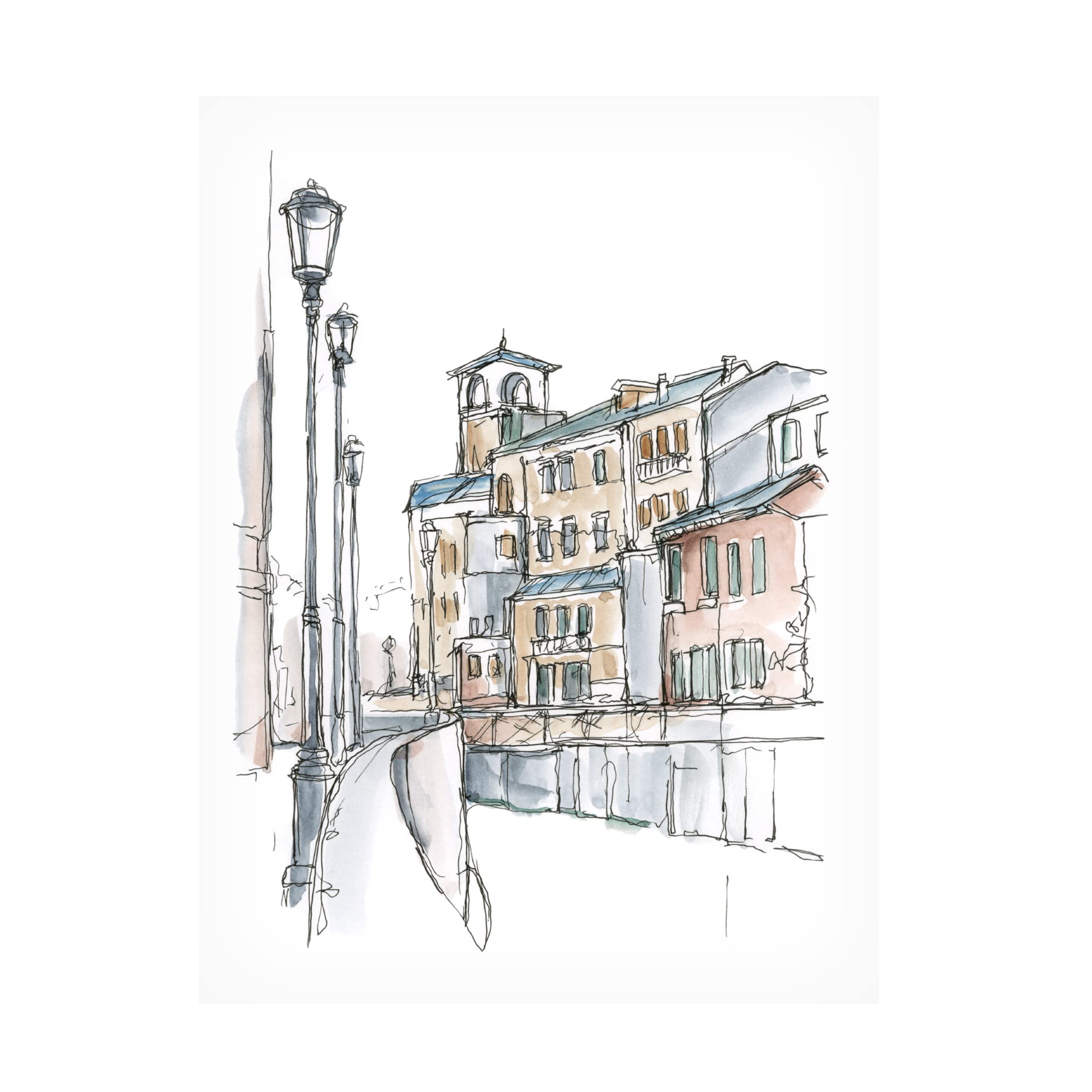 Trademark Fine Art 'Watercolor Travel Sketchbook II' by Ethan Harper - Stunning Canvas Wall Art for Living Room, Bedroom & Office Decor