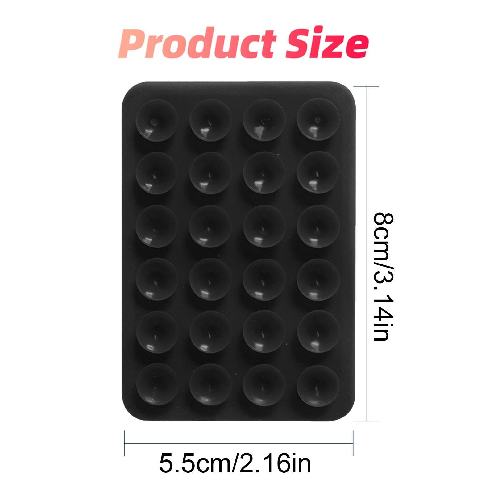 1/2 Pieces Silicone Adhesive Phone Holder - Double Sided Suction Cup Phone Case 3x2 Inch - Hands Free Phone Mount for Dressing Table Mirror, Bathroom, Kitchen & Car Dashboard - Universal Phone Stand for iPhone, Samsung & Smartphones