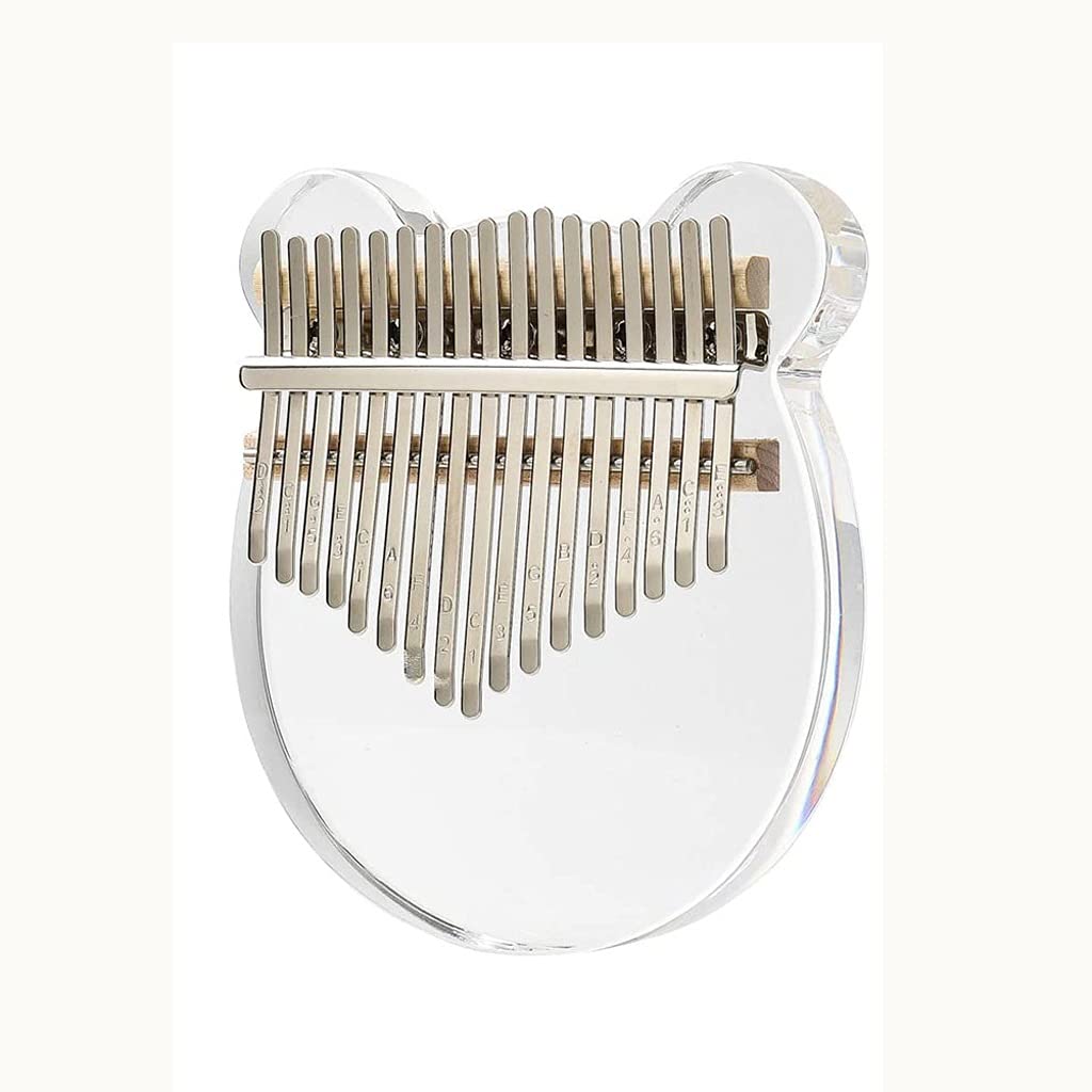 EYHLKM 17 Key Acrylic Transparent Thumb Piano Kalimba with Tuner Hammer, Gig Bag & Manual - Perfect for Beginners, Music Therapy & Relaxation
