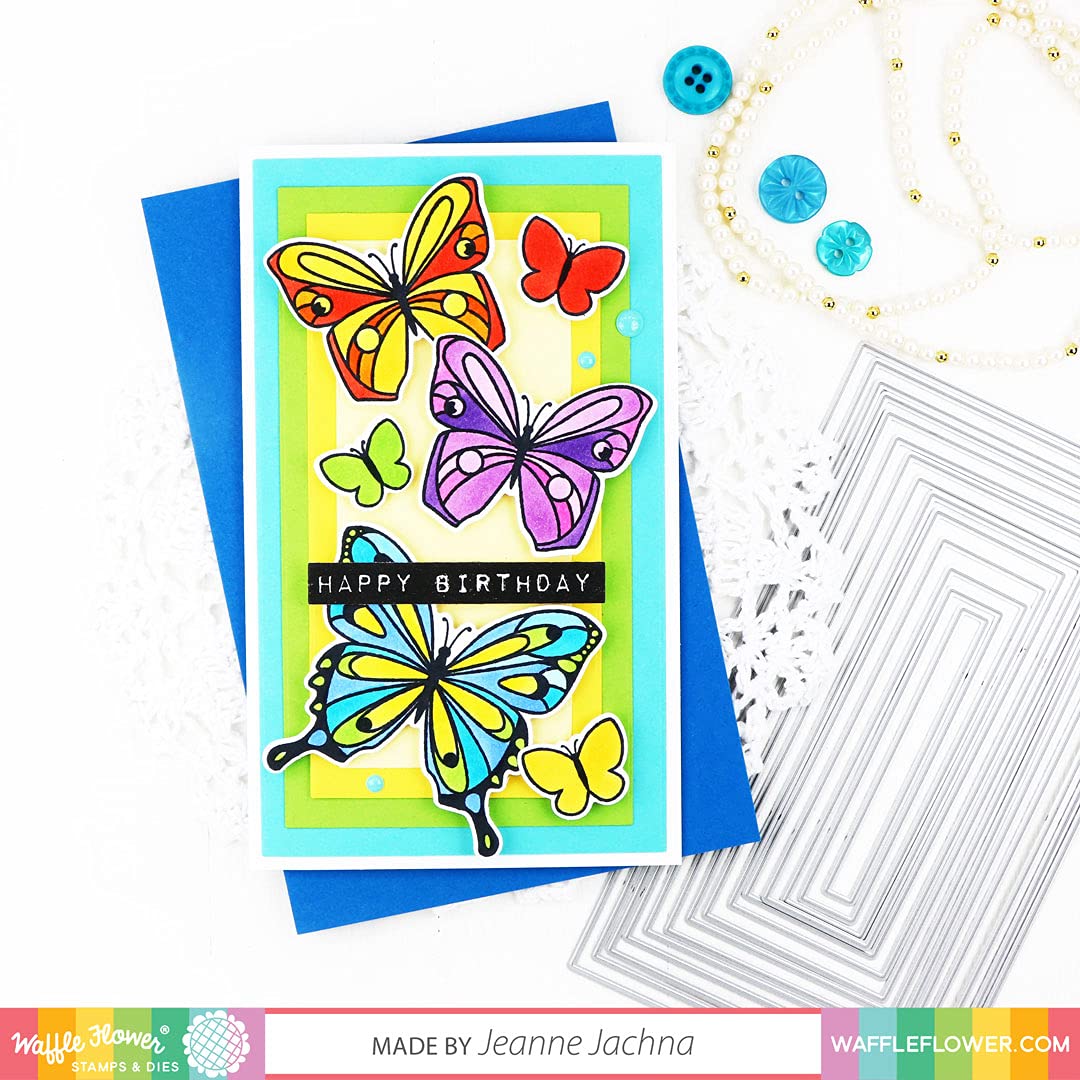 Waffle Flower Label Maker Sentiments Matching Die - DIY Scrapbooking & Cardmaking Stamps for Handmade Greeting Cards & Craft Projects