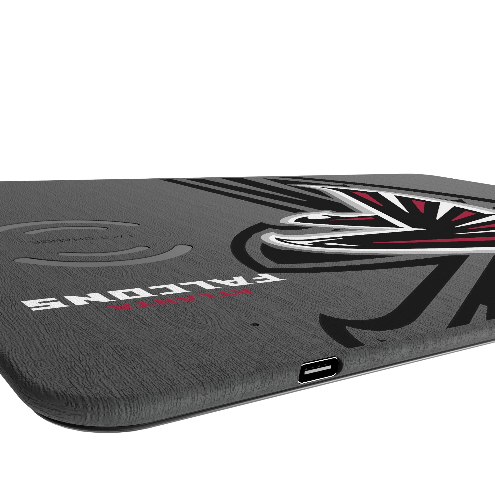 Atlanta Falcons Wireless Charging Mouse Pad - 15W Fast Qi Wireless Charger with Non-Slip Base - Perfect for Office, Gaming & Falcons Fans Gifts