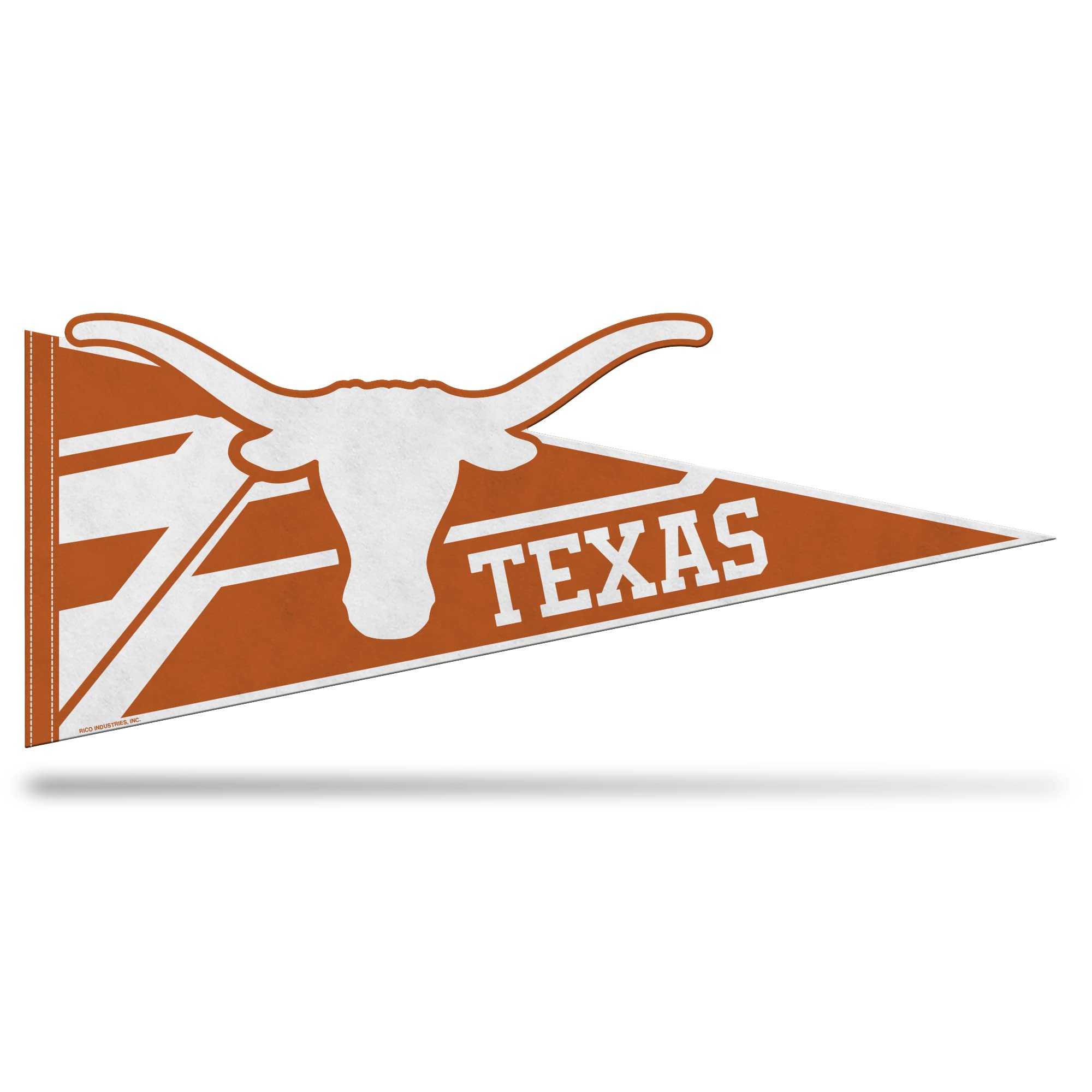 Rico Industries NCAA Texas Longhorns Soft Felt Pennant - Easy to Hang College Football Banner for Home Decor, Game Room, Man Cave, Bedroom & Dorm - Perfect for Sports Fans and Alumni Gifts