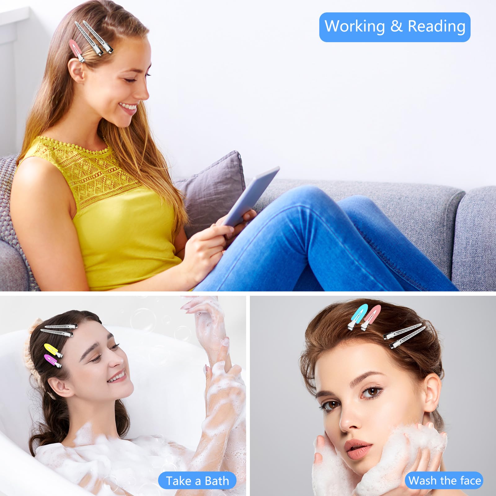 Duck Billed Hair Clips - 30pcs Metal Alligator Hair Clips with Holes for Styling, DIY Bows & Salon Use - Silver Hair Pins for Women & Girls - Perfect for Home, Party & Wedding Hairstyles