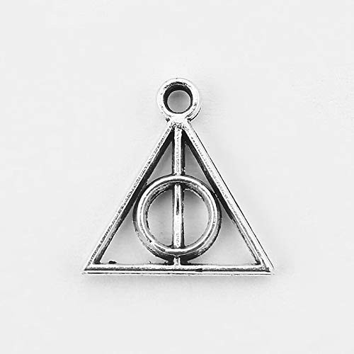 100Pcs Small Deathly Hallows Symbol Charms - 13mm Handmade Jewelry Pendants & Beads for DIY Necklaces, Bracelets, Earrings - Perfect for Harry Potter Fans & Craft Projects