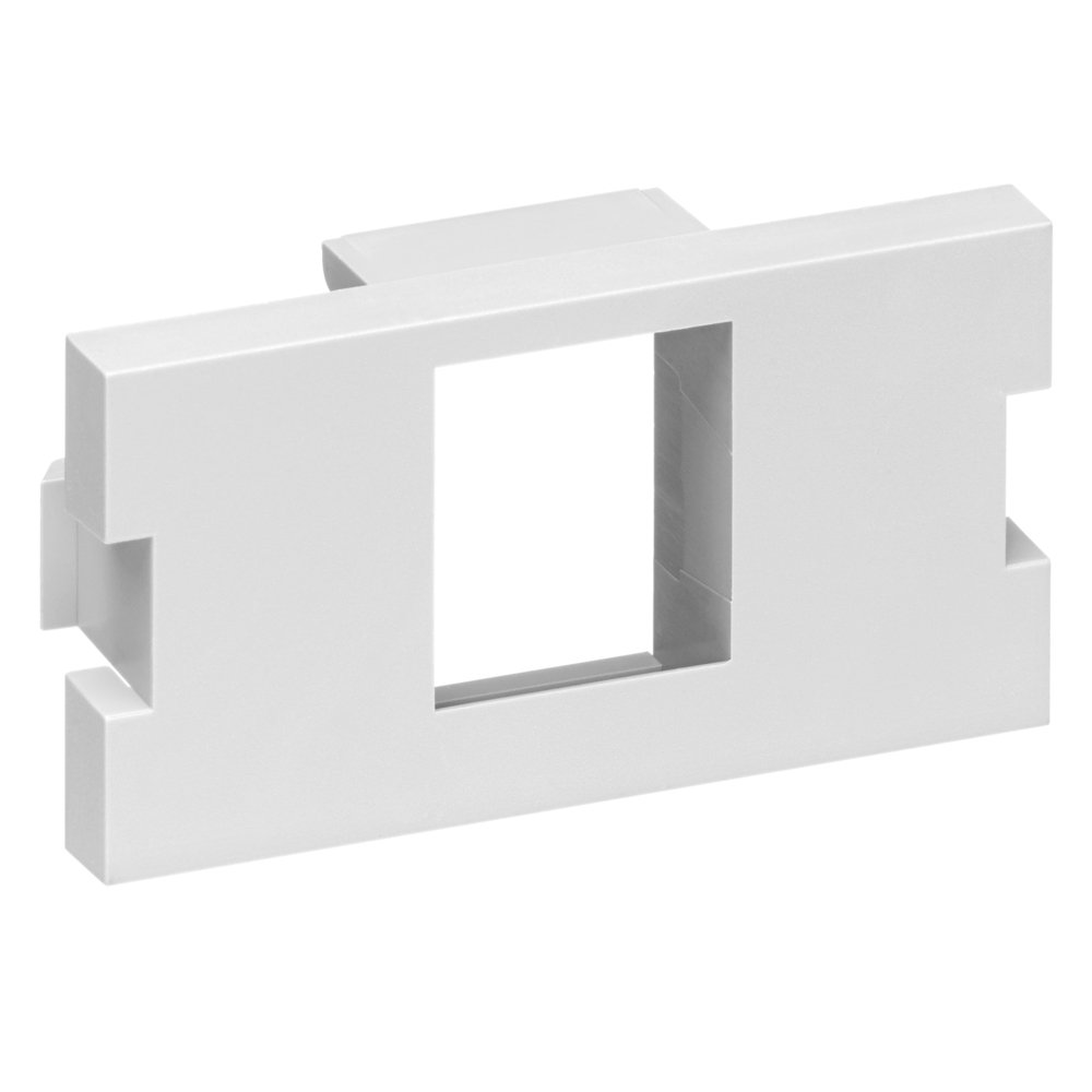 Leviton 41291-1MW 1-Port Multimedia Outlet QuickPort Adapter Module - White (1 Unit High) | High-Speed Data & AV Connectivity for Home & Office Networking