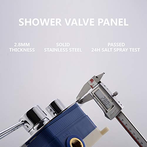 Premium Chrome Ceiling Shower System - 12 Inch Rainfall Shower Head with Handheld Sprayer - All Metal Brass Faucet Set for Luxurious Bathroom Upgrade - Perfect for Spa-Like Experience in Master Bath & Guest Suites
