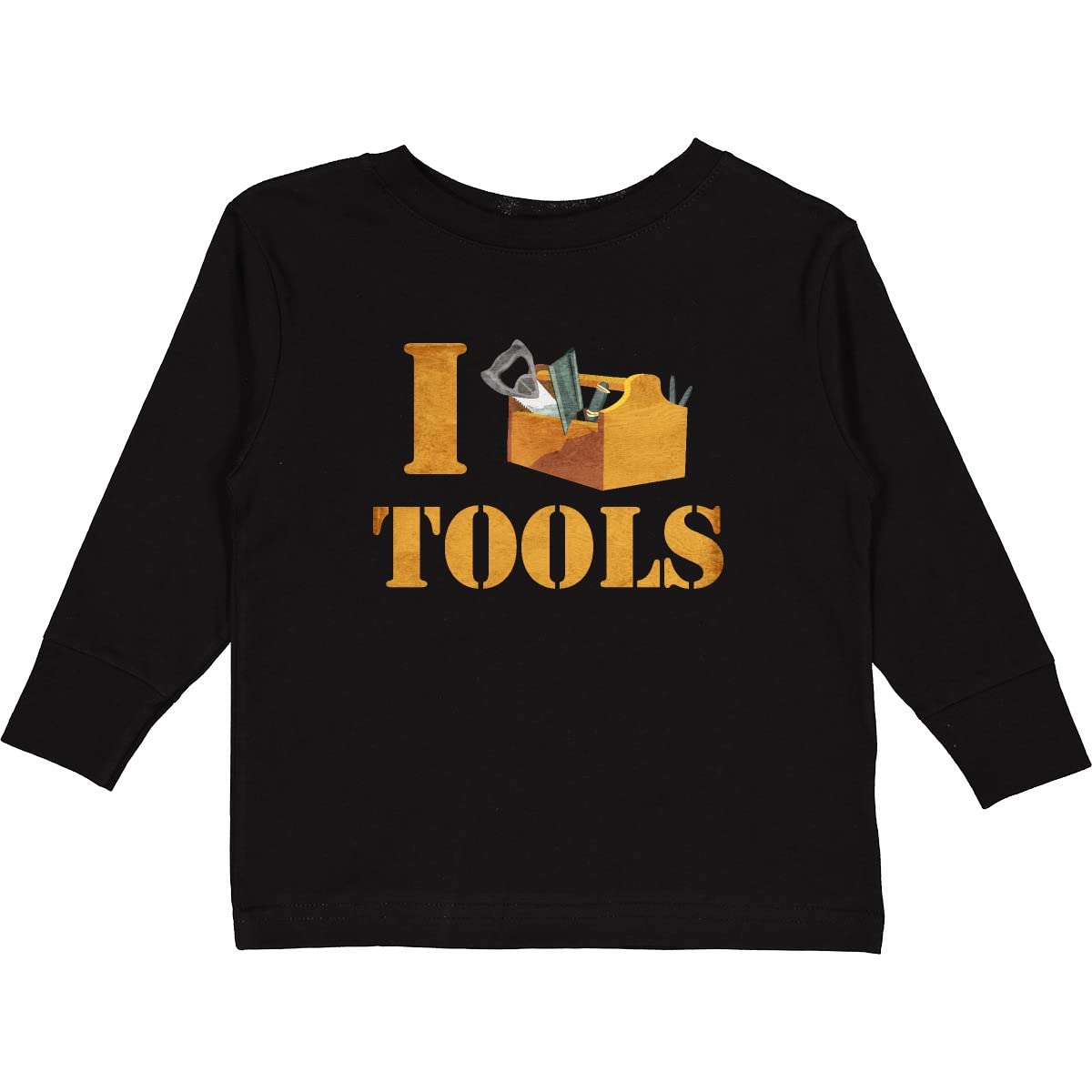 Inktastic I Love Tools Toddler Long Sleeve T-Shirt - Cute Construction Theme Cotton Top for Boys & Girls - Perfect for Playdates, Daycare & DIY Projects