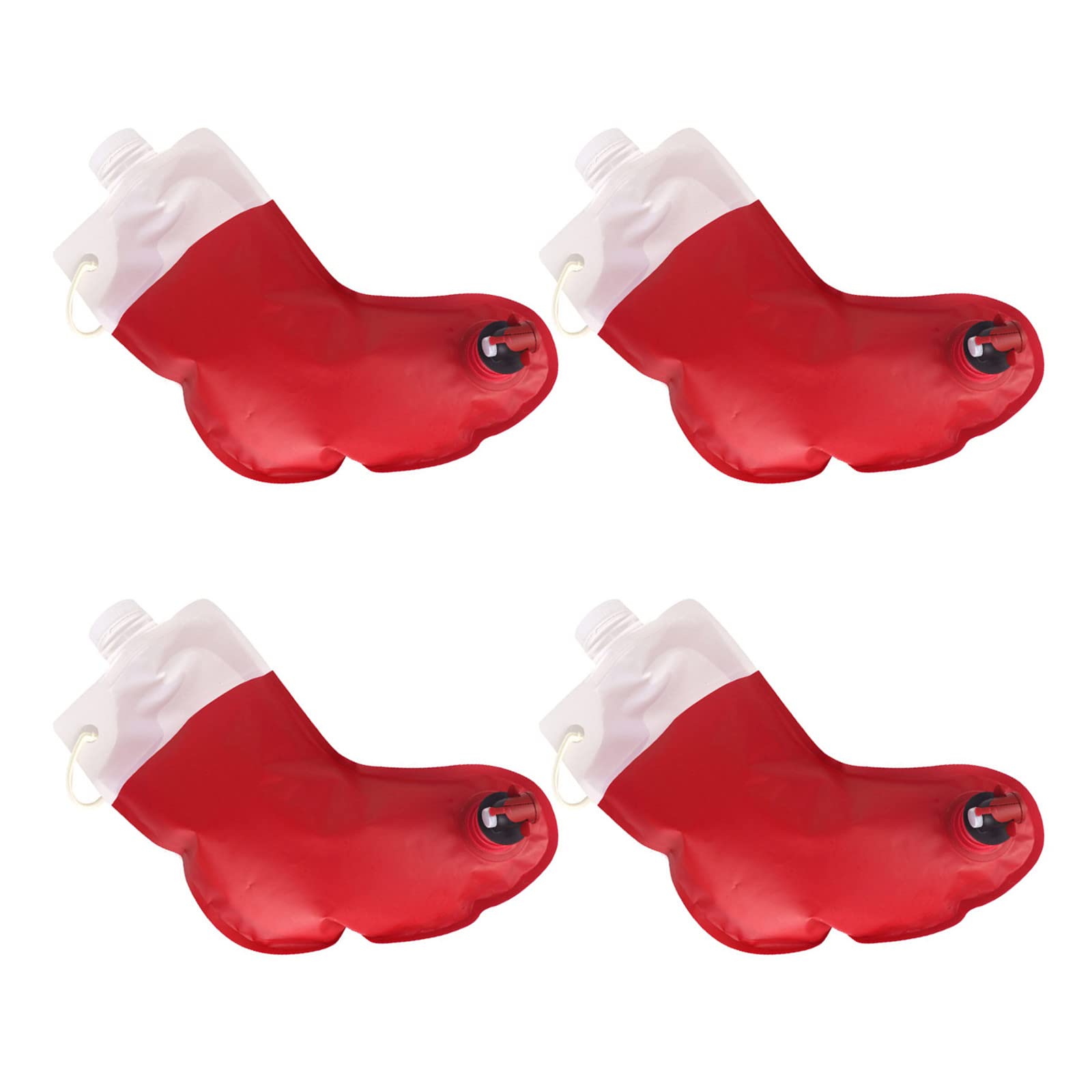 XYZZVY Christmas Stocking Wine Bag - Leak-Proof Double Outlet Transparent Beverage Carrier for Red Wine, Champagne & Drinks - Perfect for Holiday Parties, Gifts & Outdoor Picnics